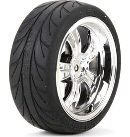 Vaterra Mounted FR 5-Spoke Wheel/Tire 54x26mm Chrome (2)