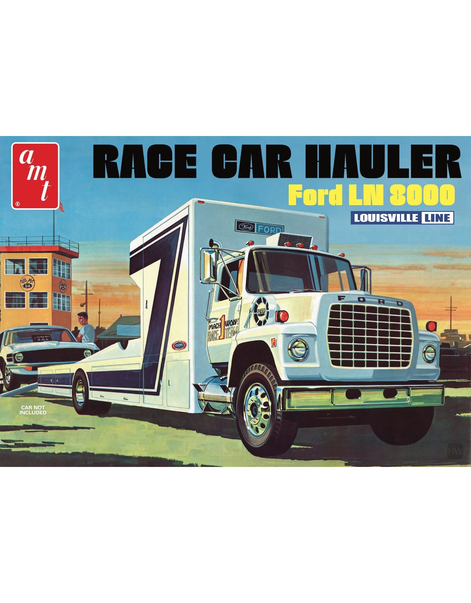 AMT Ford LN 8000 Race Car Hauler 1/25