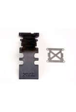 Traxxas Skidplate, Rear Plastic (Black)/ Stainless Steel Plate