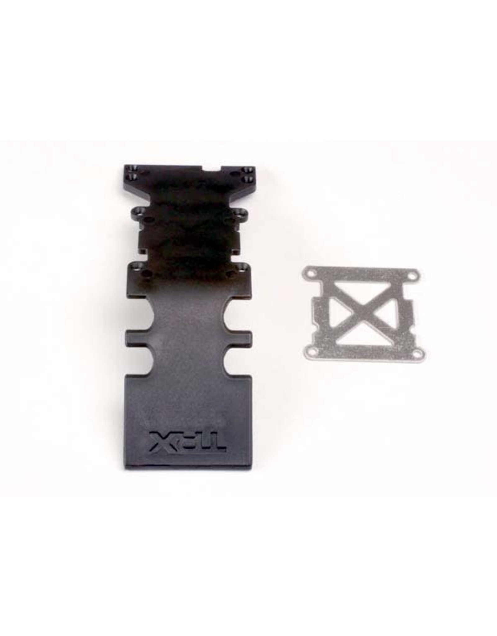 Traxxas Skidplate, Rear Plastic (Black)/ Stainless Steel Plate