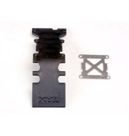 Traxxas Skidplate, Rear Plastic (Black)/ Stainless Steel Plate