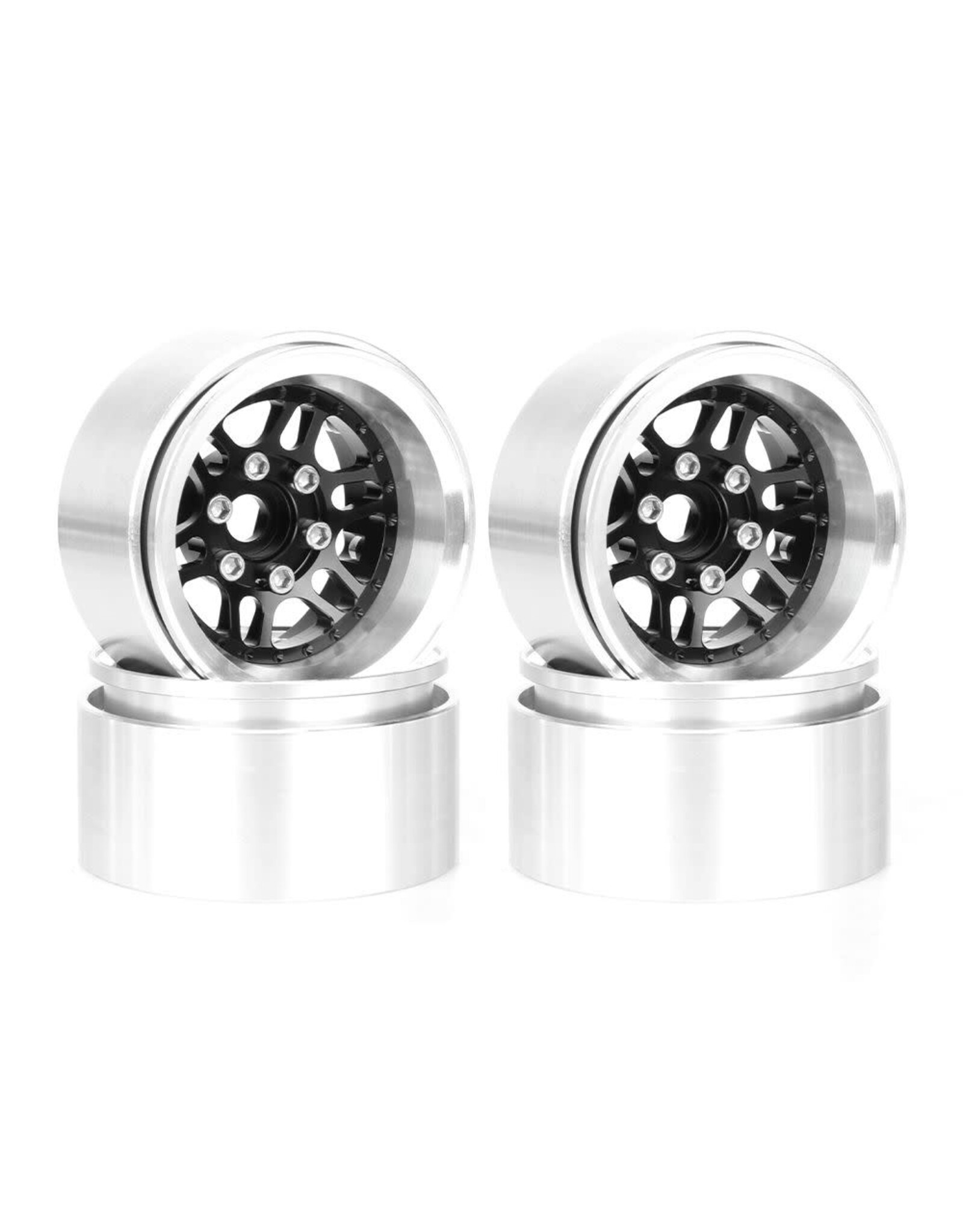 Hobby Details 1.9", 10mm offset, Alum Beadlock Whl Rim-Black(4)