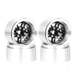 Hobby Details 1.9", 10mm offset, Alum Beadlock Whl Rim-Black(4)