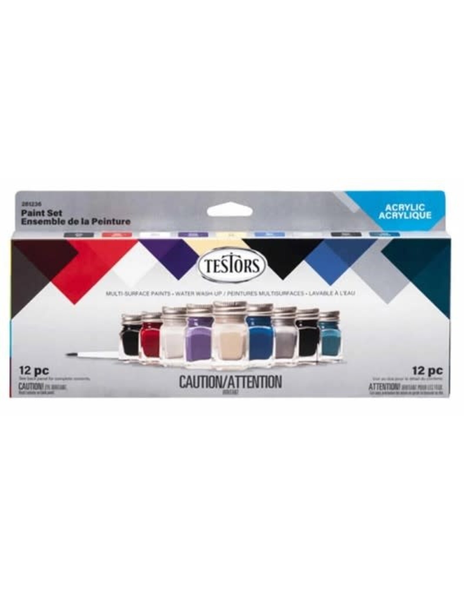 Testors Acrylic 9 Piece Paint Set, Auto/Truck