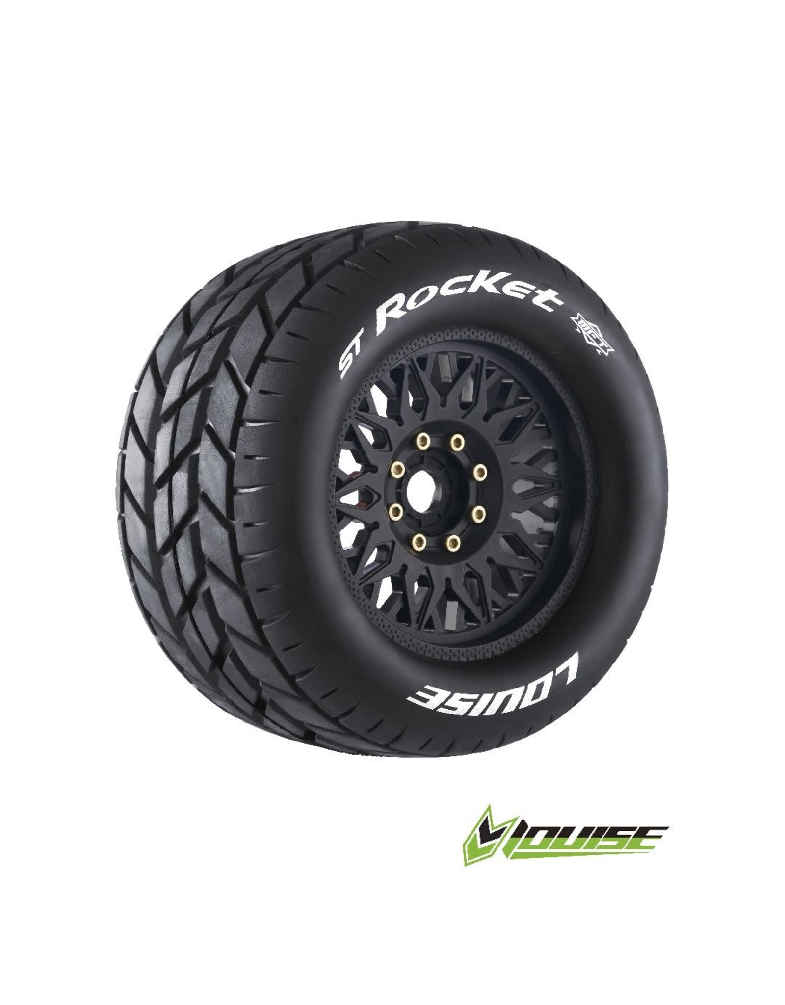 Louise R/C ST-Rocket 3.8" Removable Hex Black Whls 6.2" OD(2)