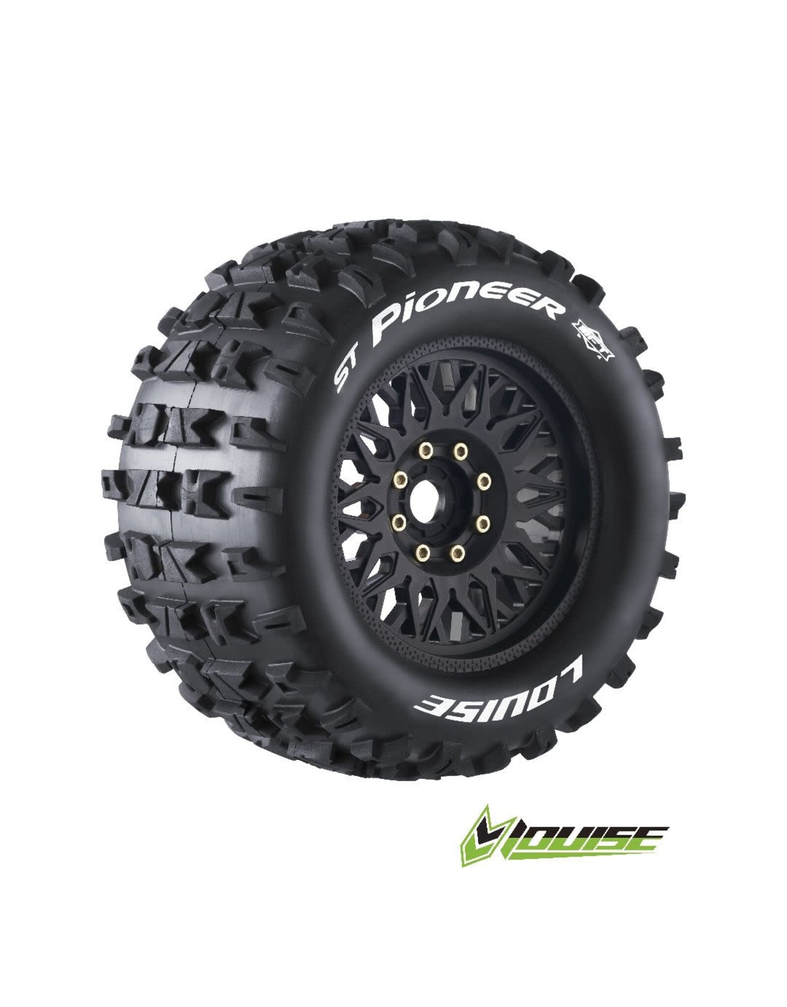 Louise R/C ST-Pioneer 3.8" Removable Hex Black Whls 6.4" OD(2)