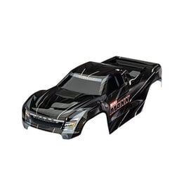 Traxxas Body, Mini Maxx, black (painted, decals applied)