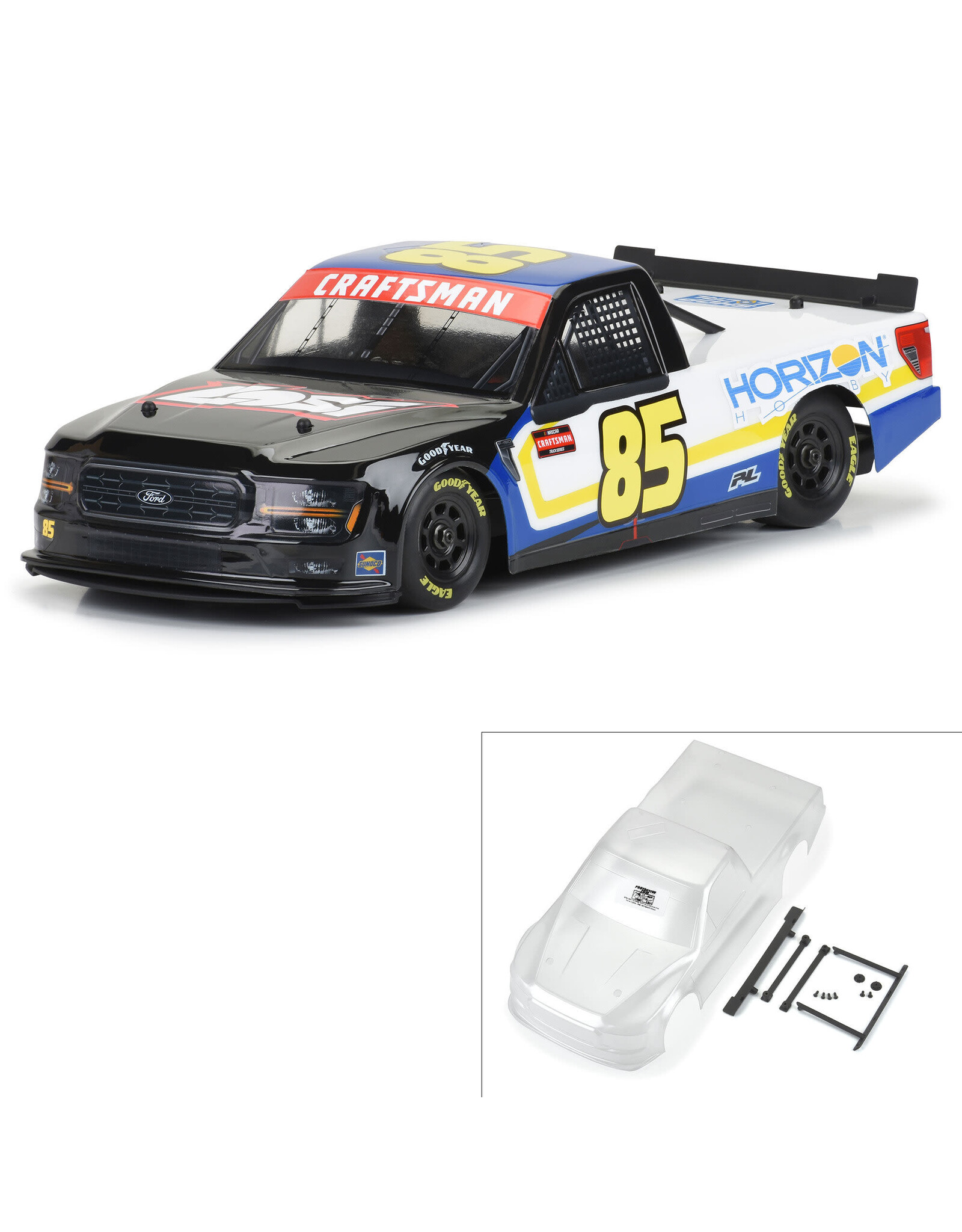 Pro-Line Pre-Cut 2024 Ford F-150 NASCAR Truck Series Clear Body for Losi NASCAR