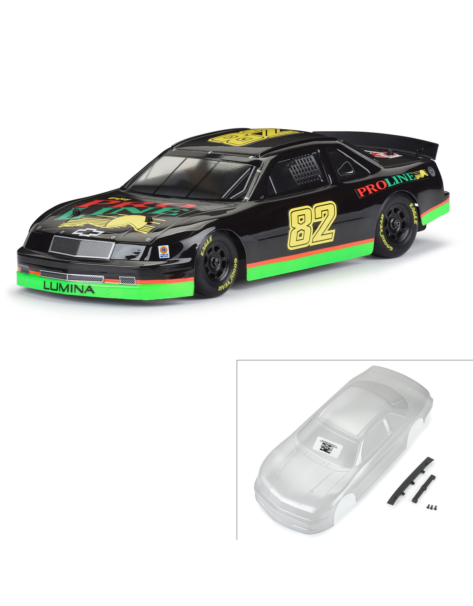 Pro-Line Pre-Cut 1990 Chevy Lumina Clear for Losi NASCAR Racecar