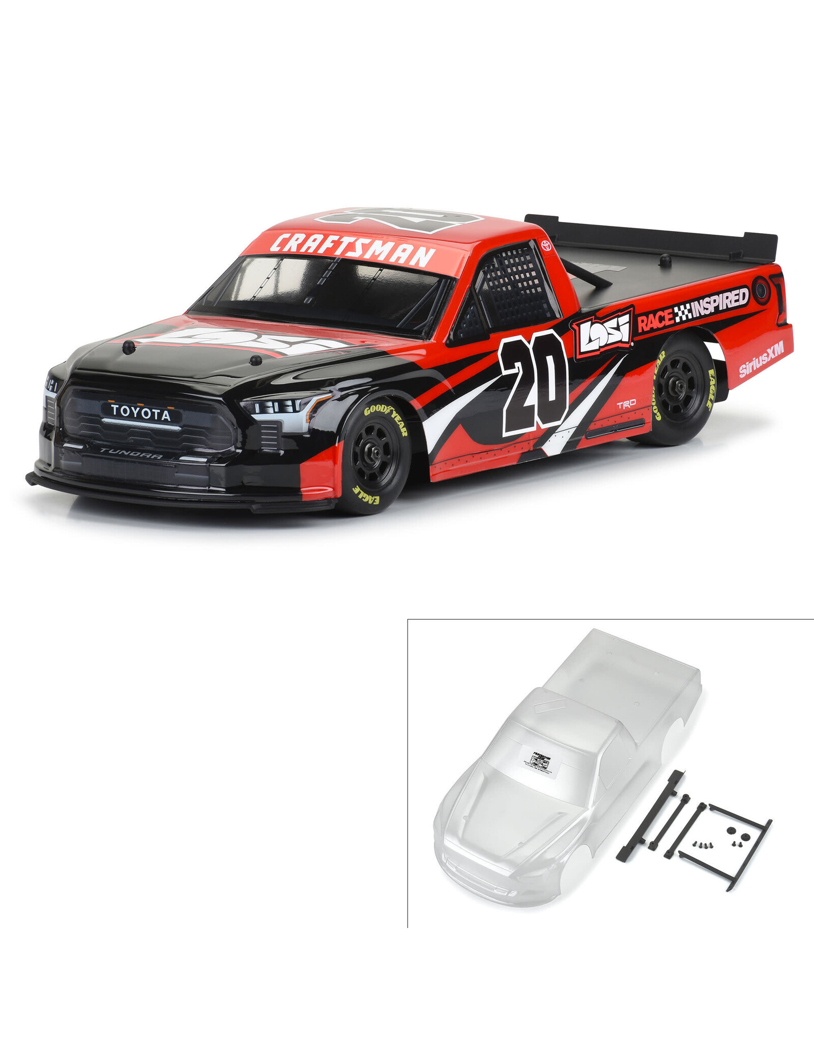 Pro-Line Pre-Cut 2024 Toyota Tundra NASCAR Truck Clear Body Losi NASCAR