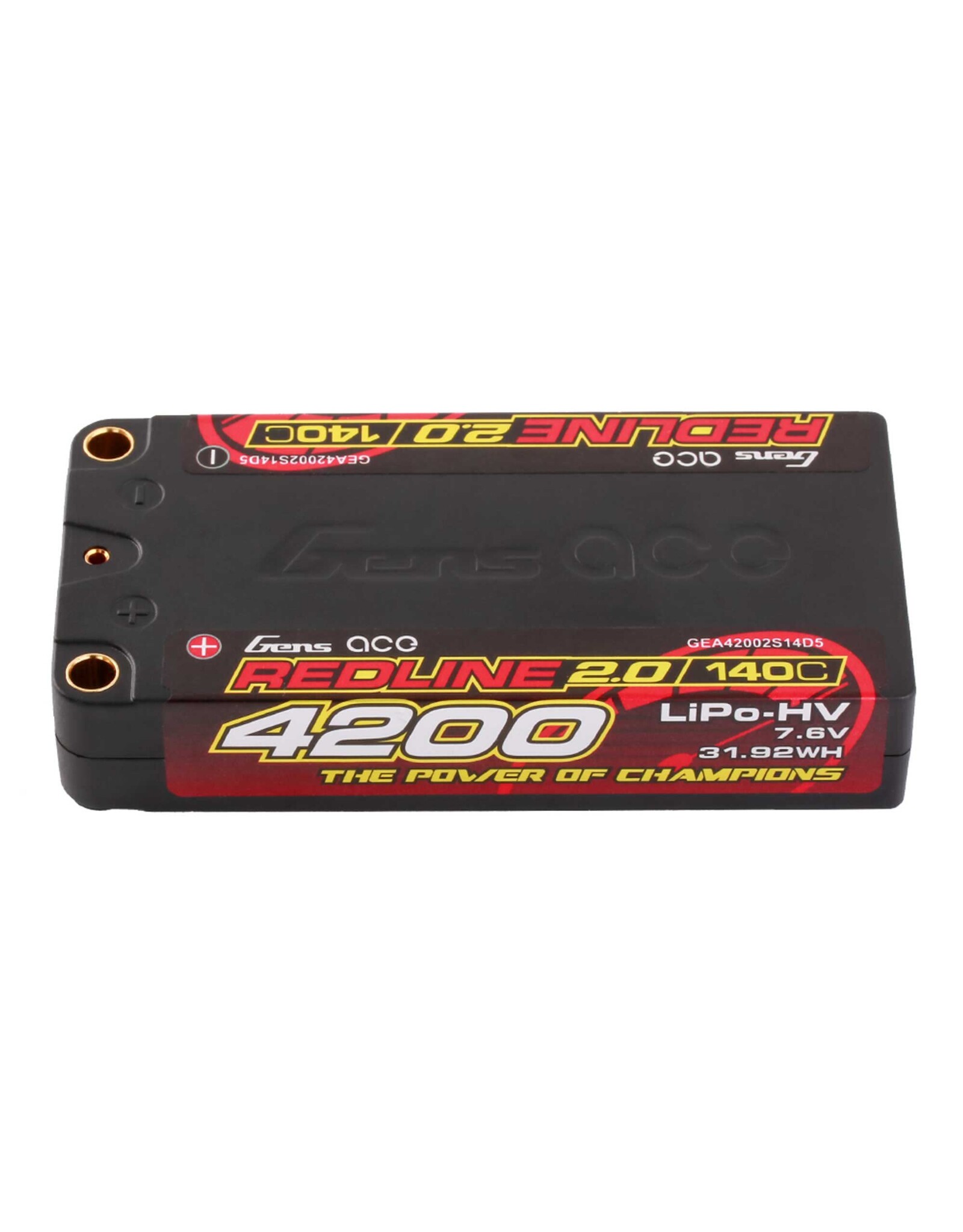 Gens Ace 7.6V 4200mAh 2S 140C LiHV: 5.0mm Bullet redline 2.0