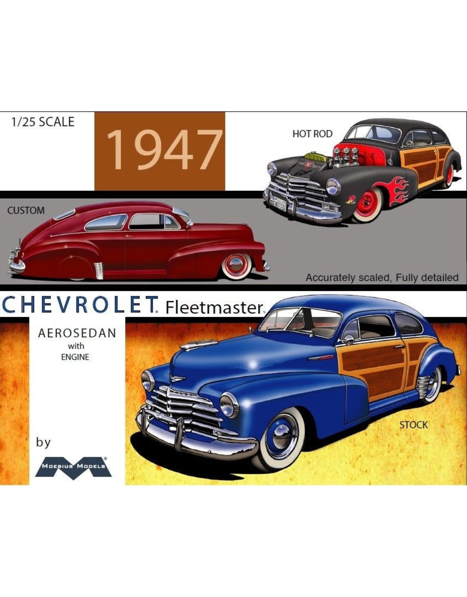 Moebius 1/25 1947 Chevrolet Fleetmaster Aerosedan Model Kit