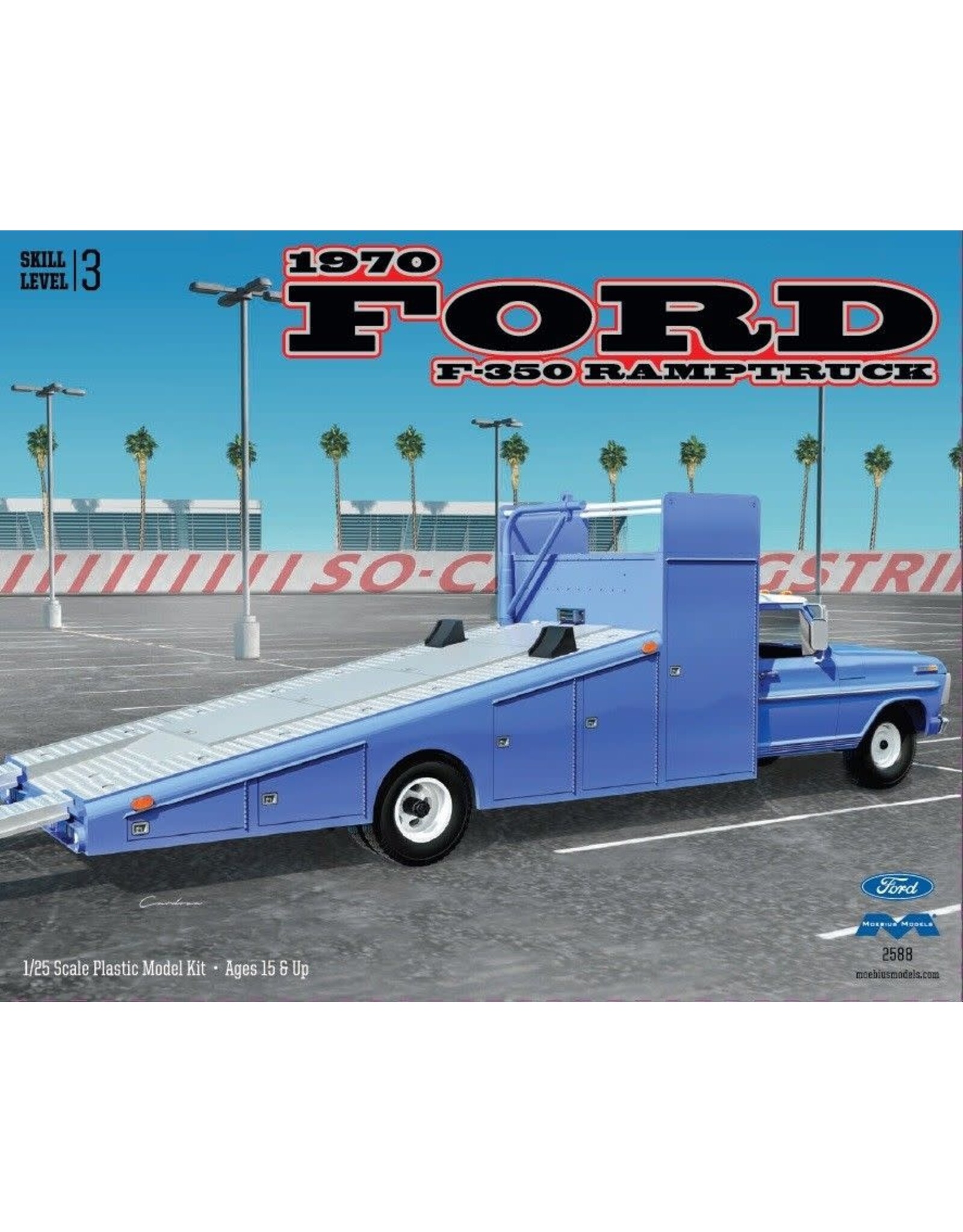 Moebius 1/25 1970 Ford F-350 Ramp Truck Model Kit