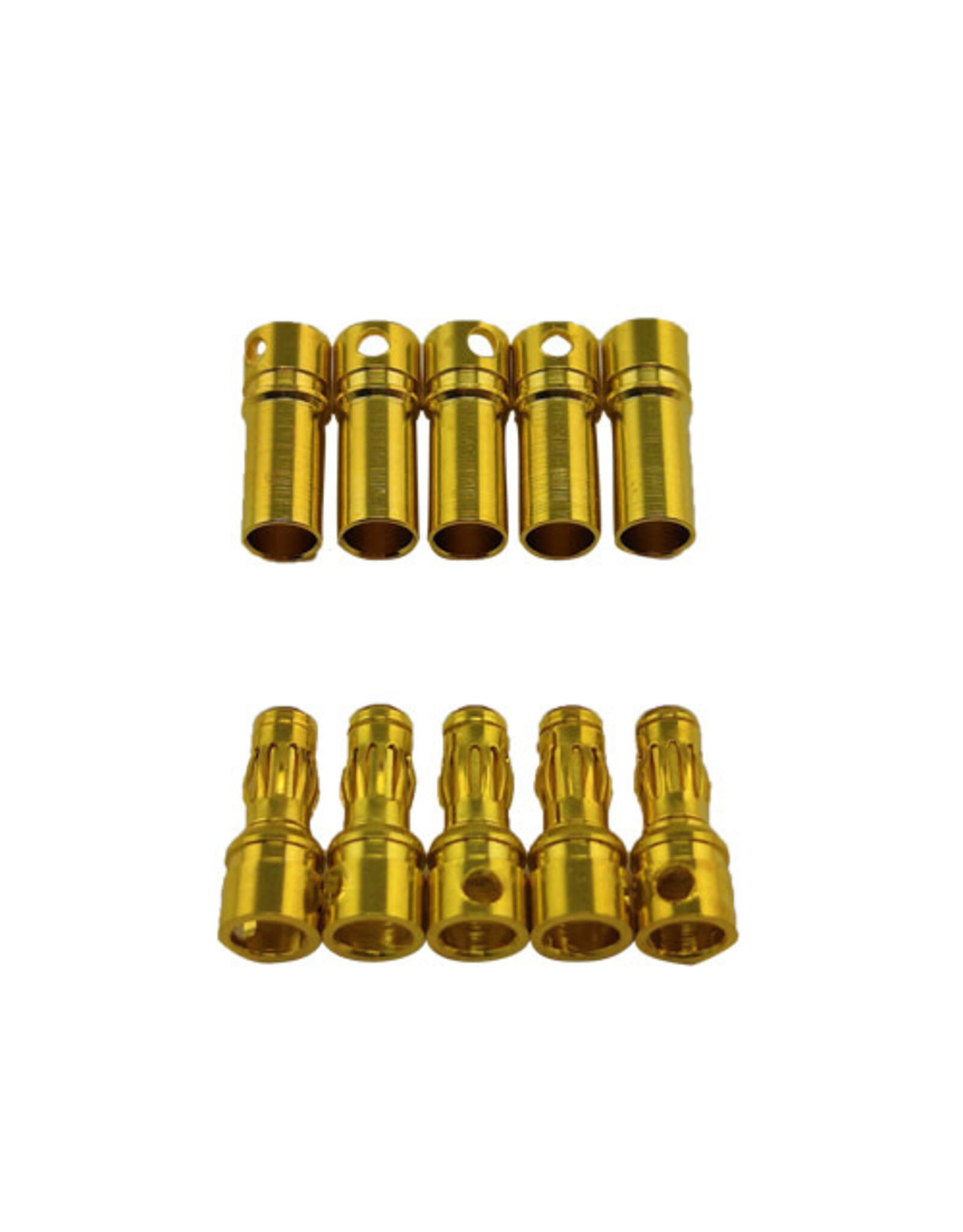 Racers Edge 3.5mm Gold Plated Bullet Plugs, Male & Female (5 pair)