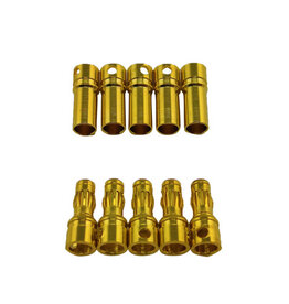 Racers Edge 3.5mm Gold Plated Bullet Plugs, Male & Female (5 pair)