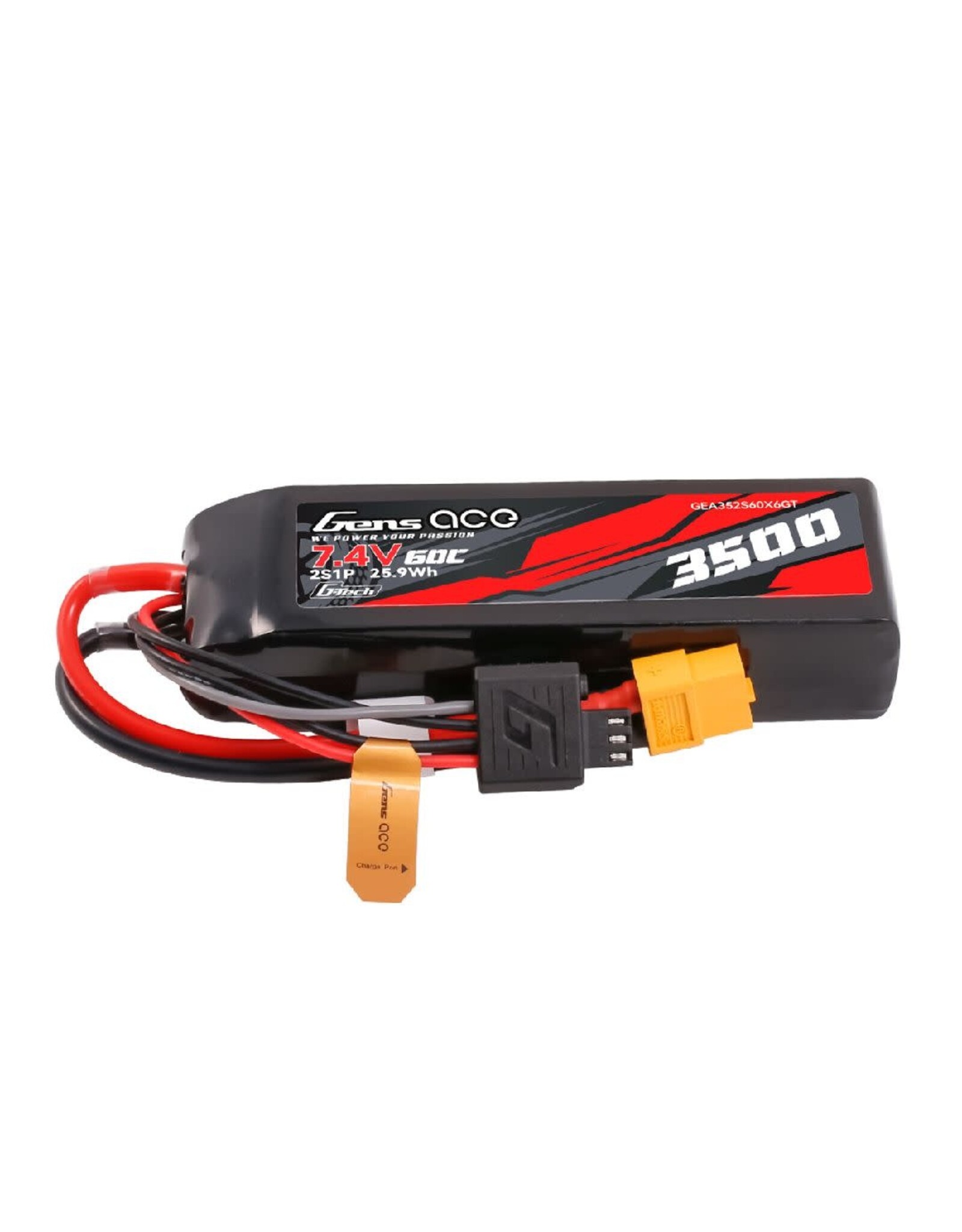 Gens Ace G-Tech 3500mAh 2S 7.4V 60C Lipo Battery w/ XT60 Plug