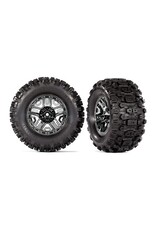Traxxas Tires & wheels, assembled, glued (black chrome 2.8" whee