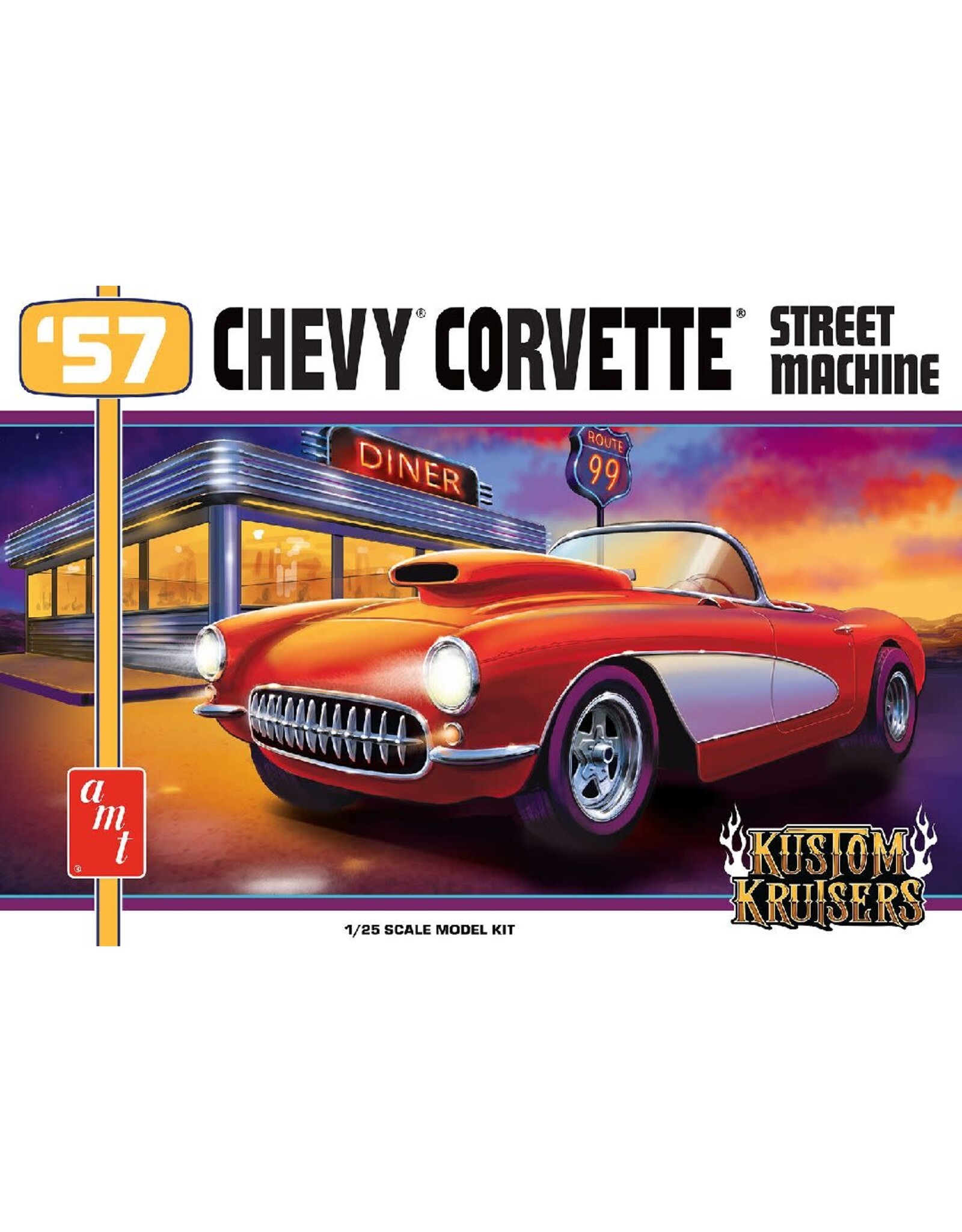 AMT 1/25 1957 Chevy Corvette Street Machine Model Kit (Level 2)