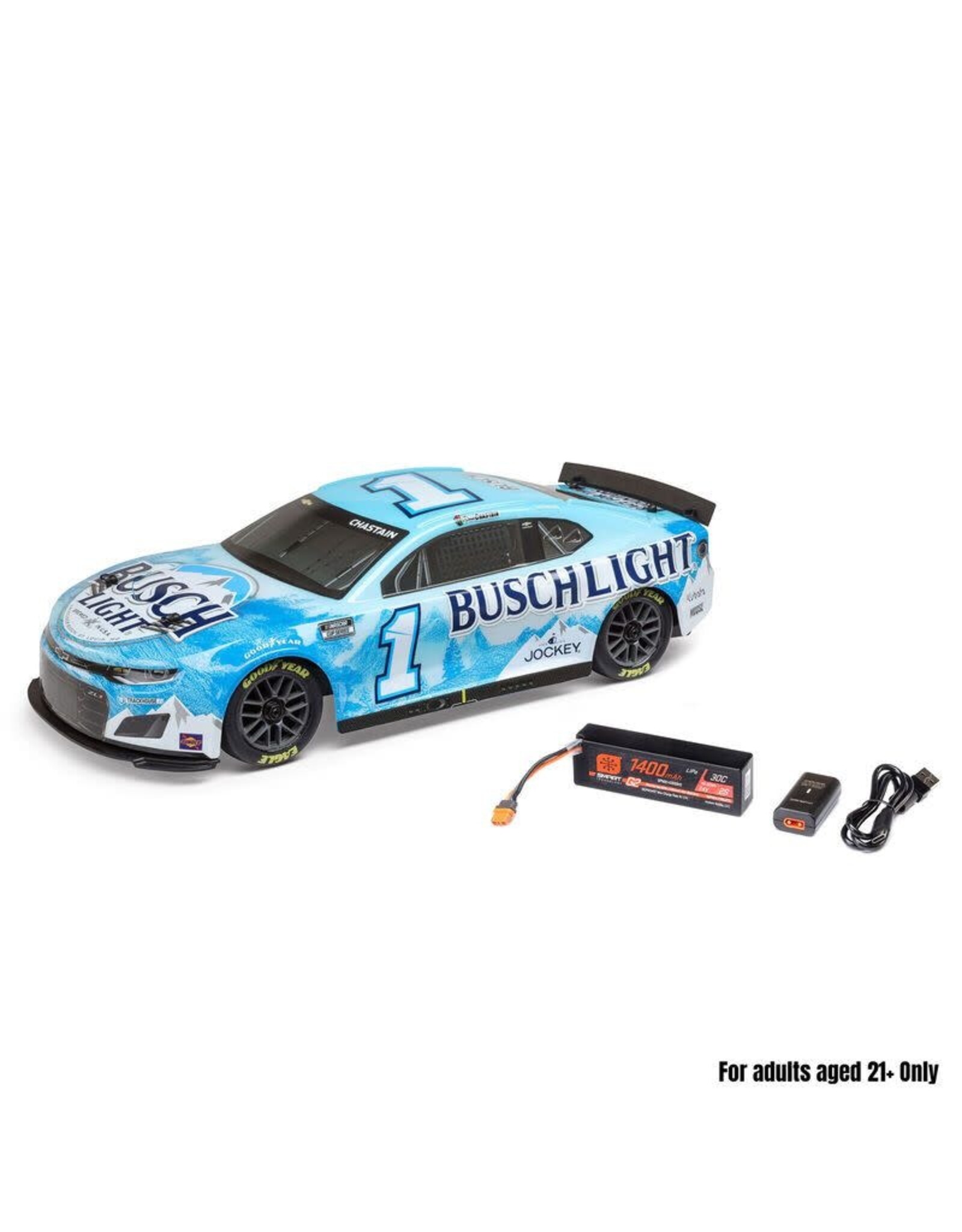 Losi 1/12 NASCAR Chastain #1 Brushed AWD RTR (B&C Incl) - Blue