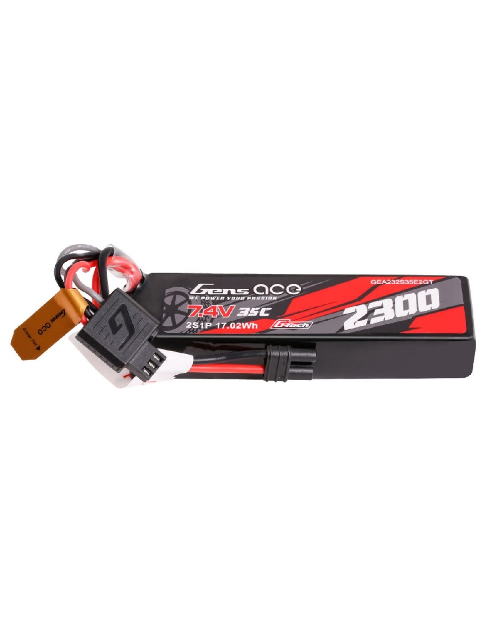 Gens Ace G-Tech 2300mAh, 2S1P 7.4V 35C LiPo Soft Pack for GROM