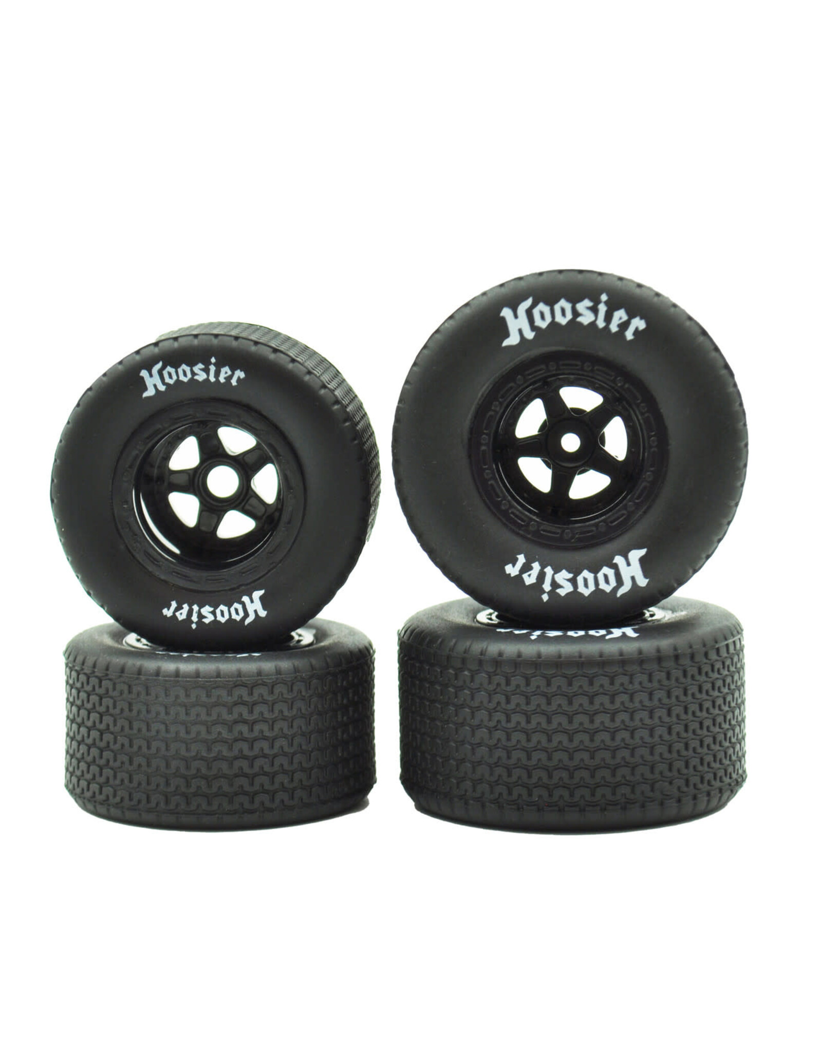 1RC Racing Pre-Mounted 1/18 EDM Hoosier Tires (Black) (4) (F/R) (Soft)