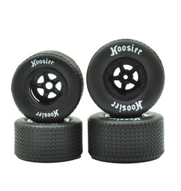 1RC Racing Pre-Mounted 1/18 EDM Hoosier Tires (Black) (4) (F/R) (Soft)
