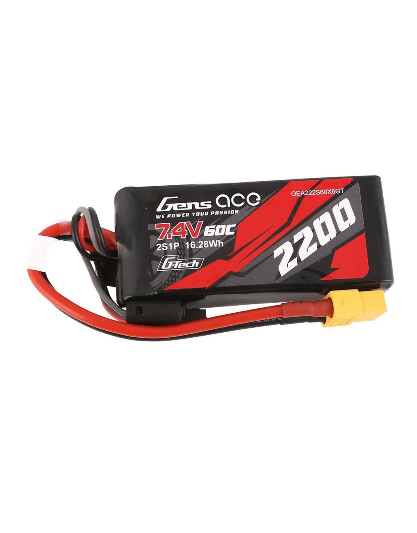 Gens Ace G-Tech 2200mAh 2S1P 7.4V 60C LiPo with XT60 Plug