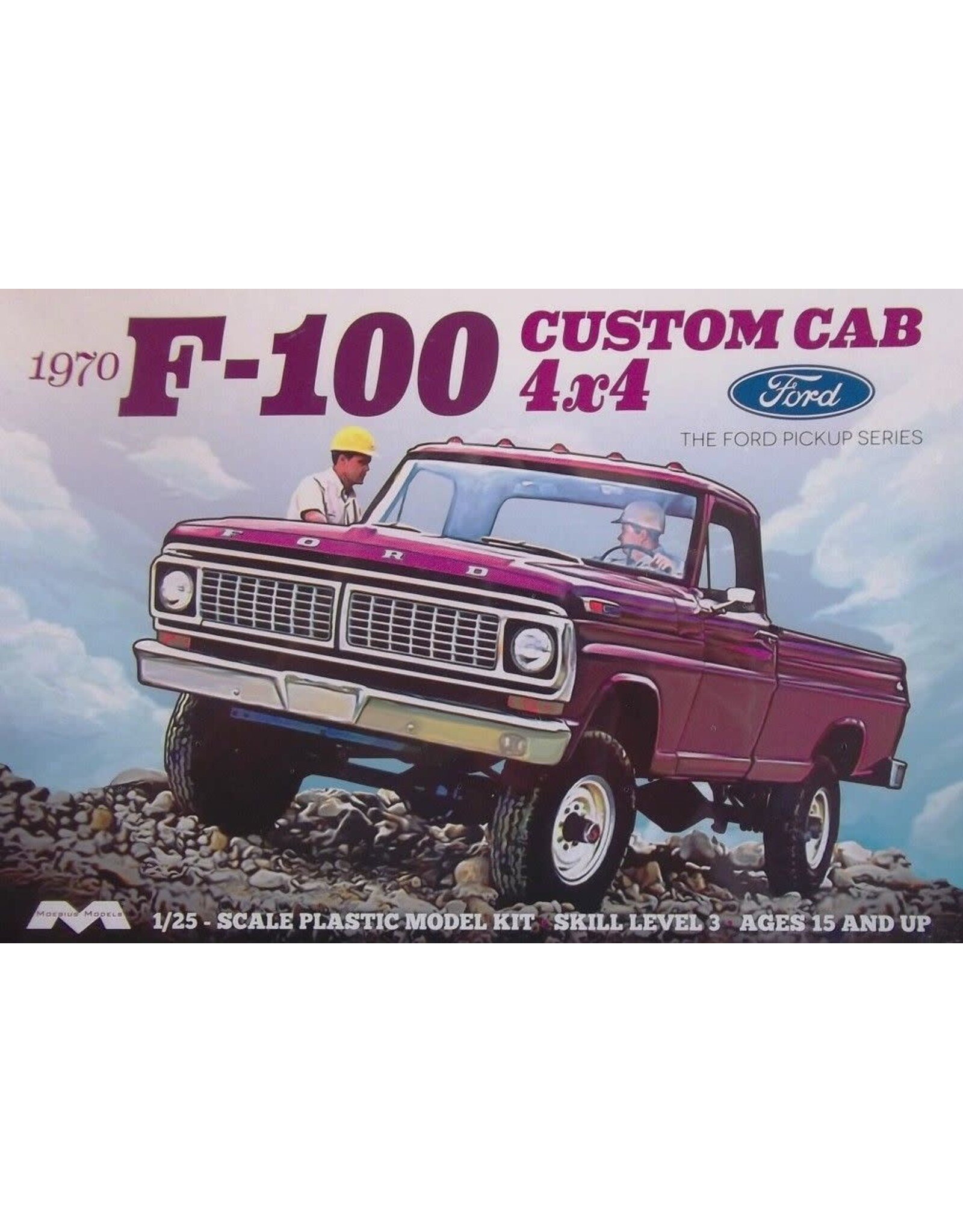 Moebius 1/25 1970 Ford F-100 Custom Cab 4x4 Model Kit