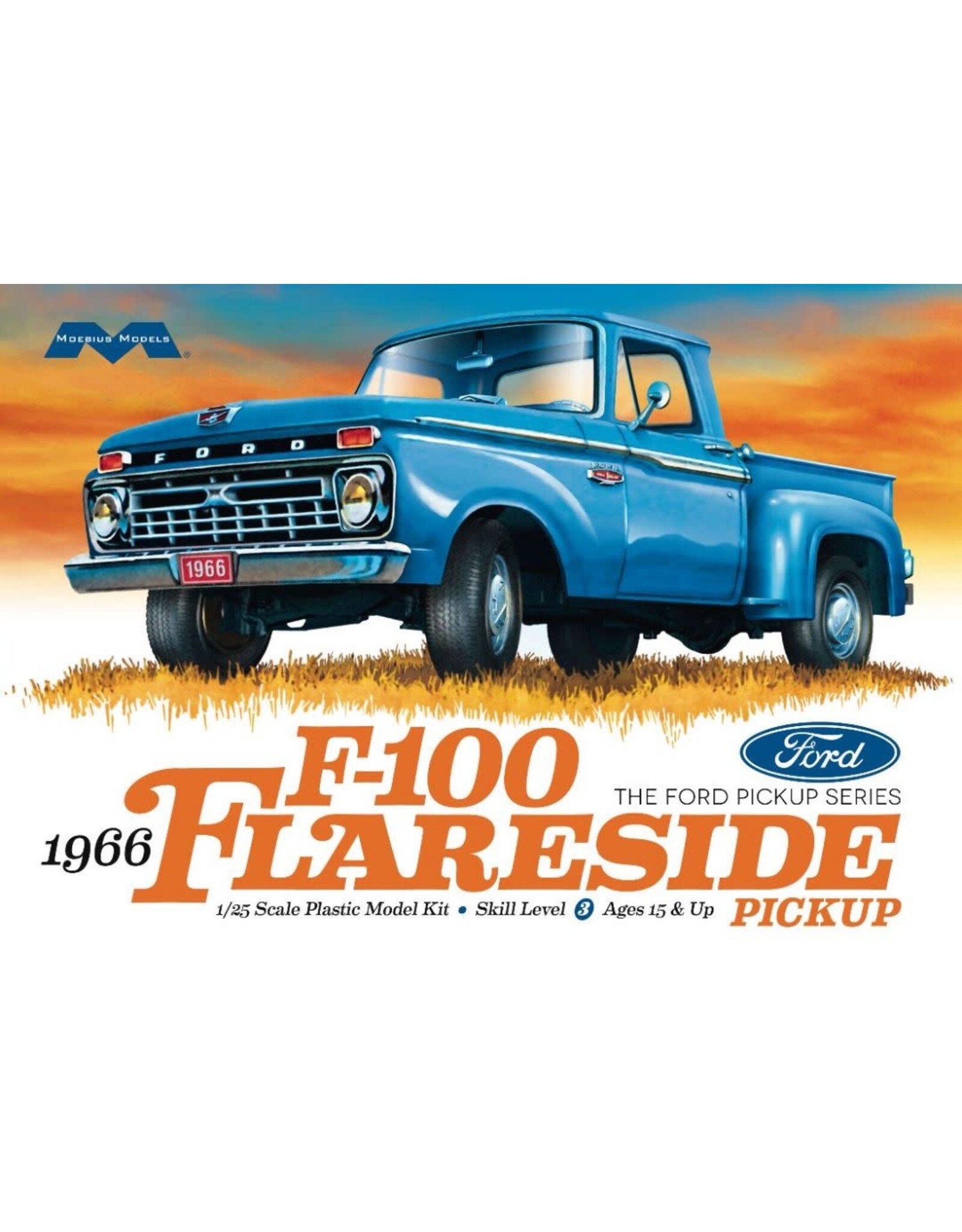 Moebius 1/25 1966 Ford F-100 Flareside Pickup Model Kit Level 3