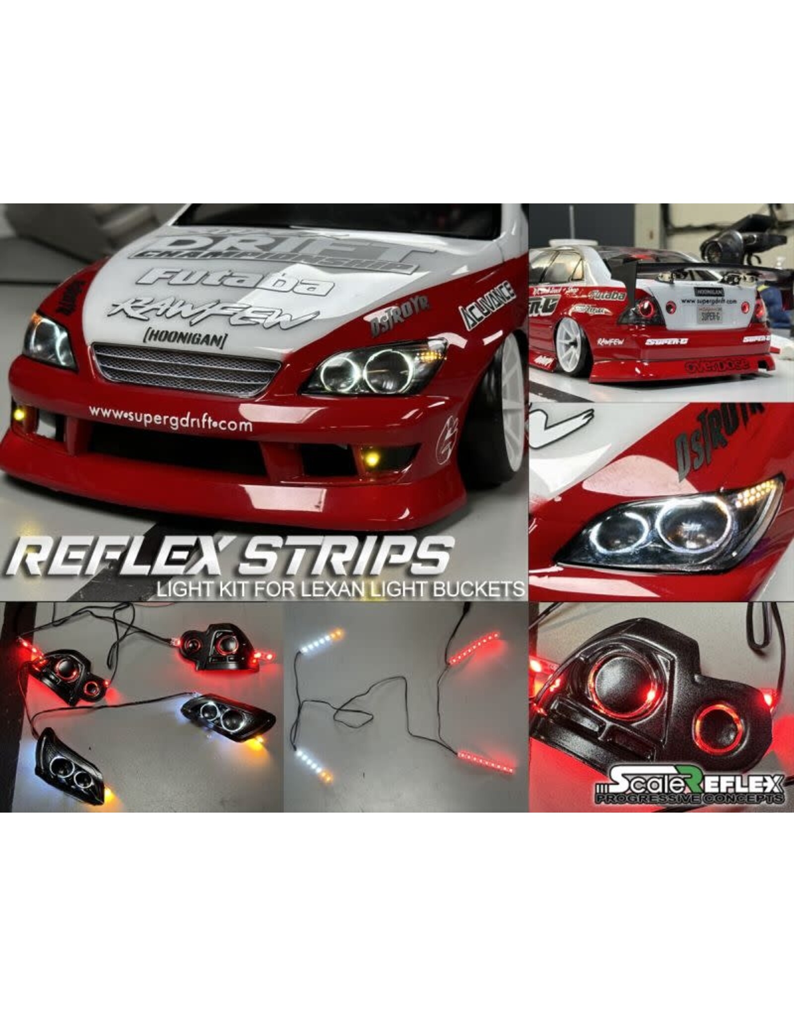 Scale Reflex Strip - LEDs for Lexan Light Bucket Kit (Wht, Amb, Red)