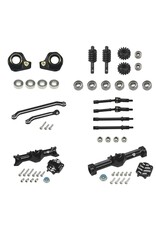Power Hobby Alu. Front/Rear Complete Axles w/Brass Upgrades, Black, SCX30