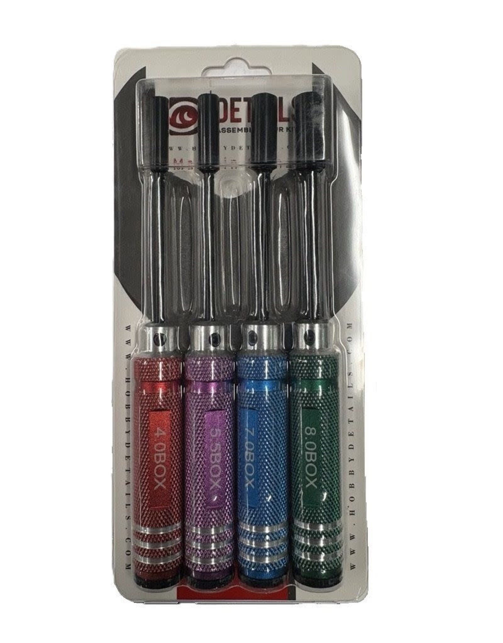 Hobby Details Nut Drivers, Multi Coloured - 4.0, 5.5, 7.0, 8.0