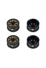 Power Hobby Brass Wheels 0.7", Black, (4), for Axial SCX30