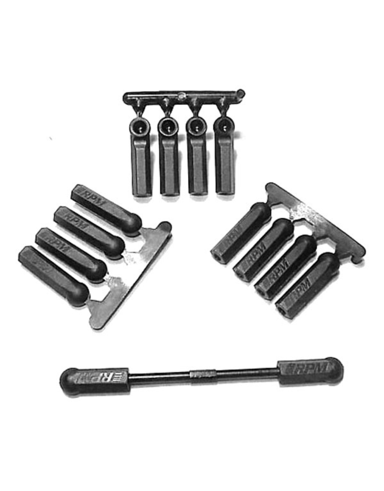 RPM Long Shank Rod Ends, Black (12pcs)