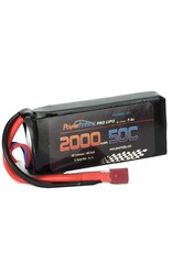 Power Hobby 2000mAh 7.4V 50C 2S LiPo Battery w/ Hardwired T-Plug