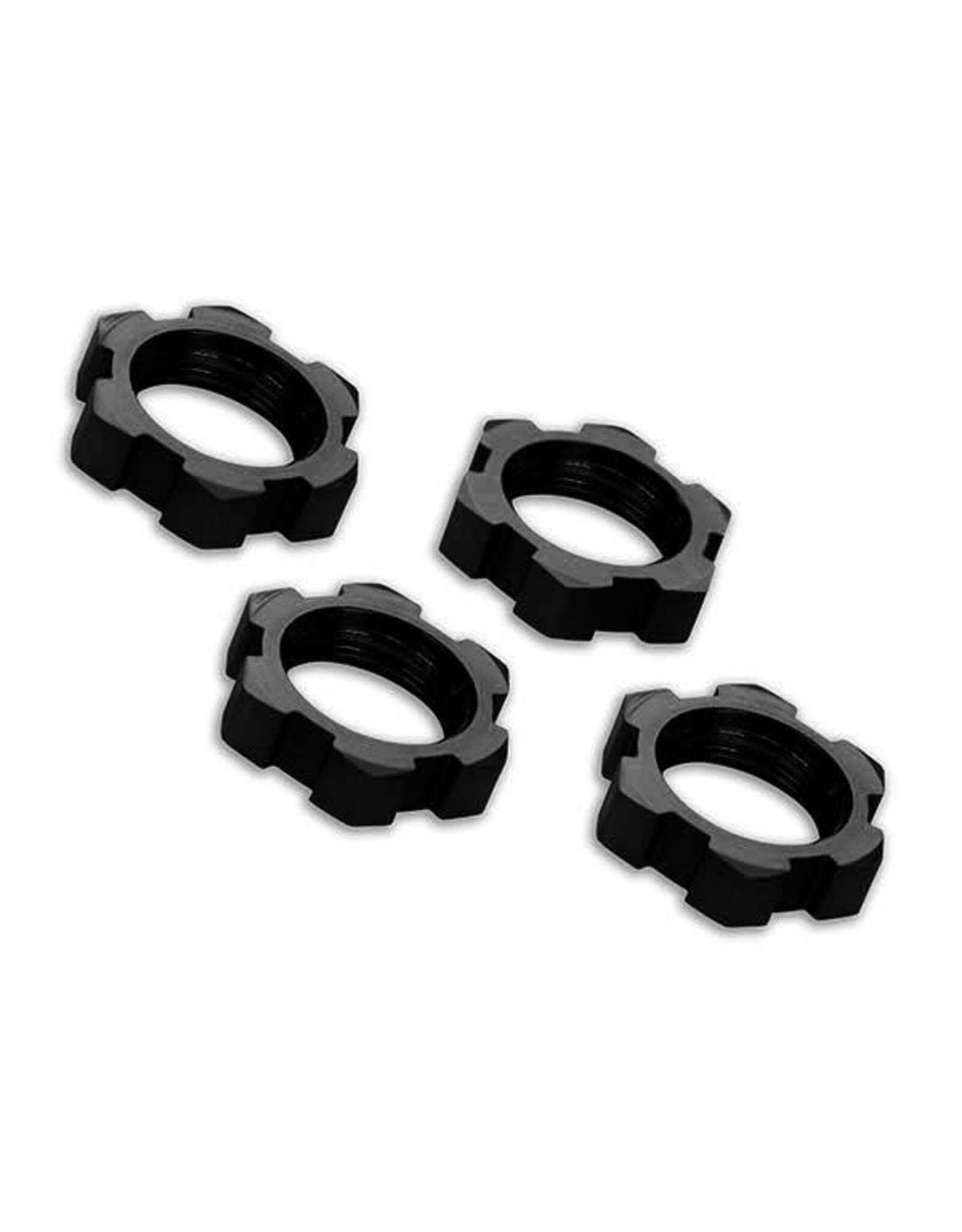 Traxxas Wheel nuts, splined, 17mm, serrated (black-anodized) (4)