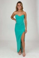Strapless Draped Maxi Gown