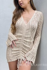 Ibiza Crochet Long Sleeve Mini Dress