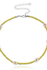 Daisy Beaded Choker Yellow