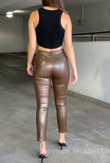 Zip Front Faux Leather Pants