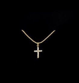 The Mini Pave Cross Necklace