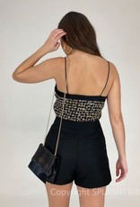 Tweed Gold Button Cami Top