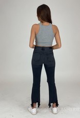 High Rise Distressed Botton Front Jeans