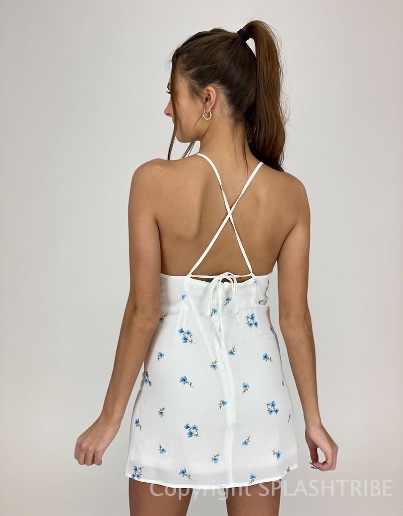 Maci Petite Floral Tie Back Mini Dress