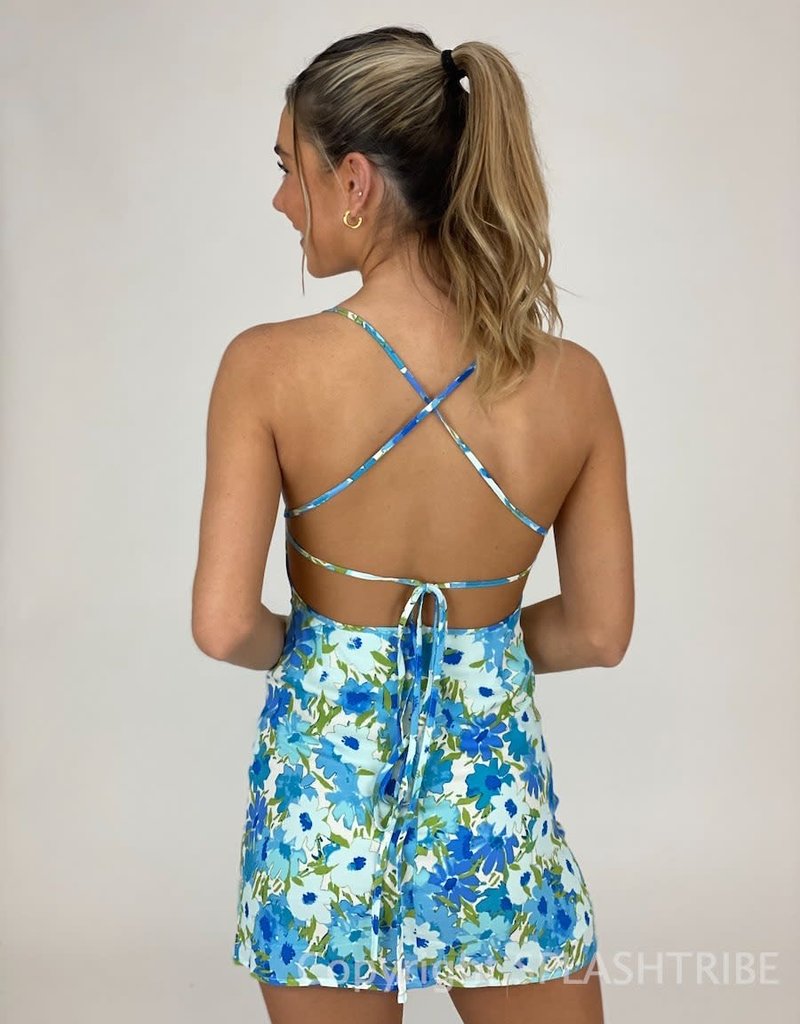 Monika Floral Tie Back Mini Dress
