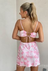 Aloha Satin  Tie Back Mini Dress