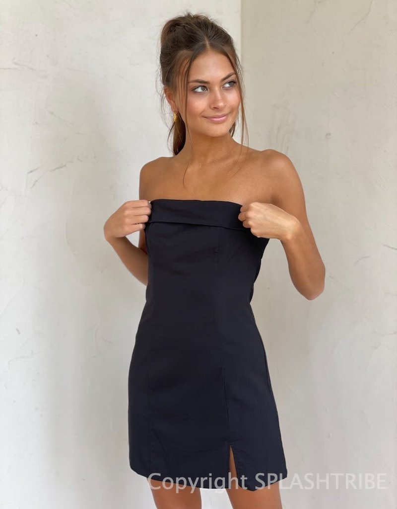 Foldover Tube Stretch Mini Dress - SPLASH