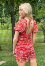 Kaitlyn Floral Ruched Mini Dress