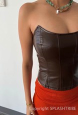 Risk Taker Faux Leather Corset Top