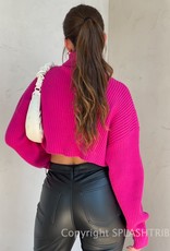 Wide Rib Crop Turtleneck Sweater